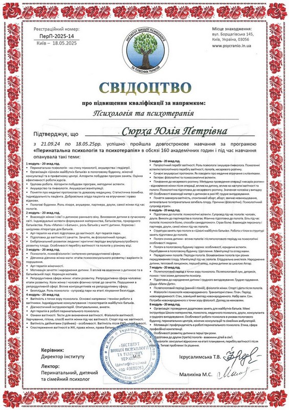 Сертификат Сюрха Ю. П.